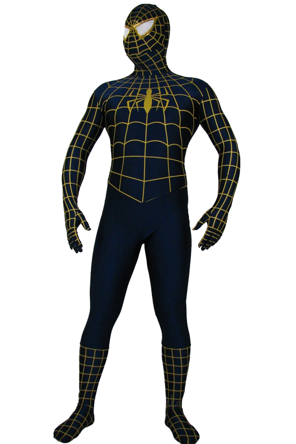 Halloween Costumes Black Spiderman Zentai Suit - Click Image to Close